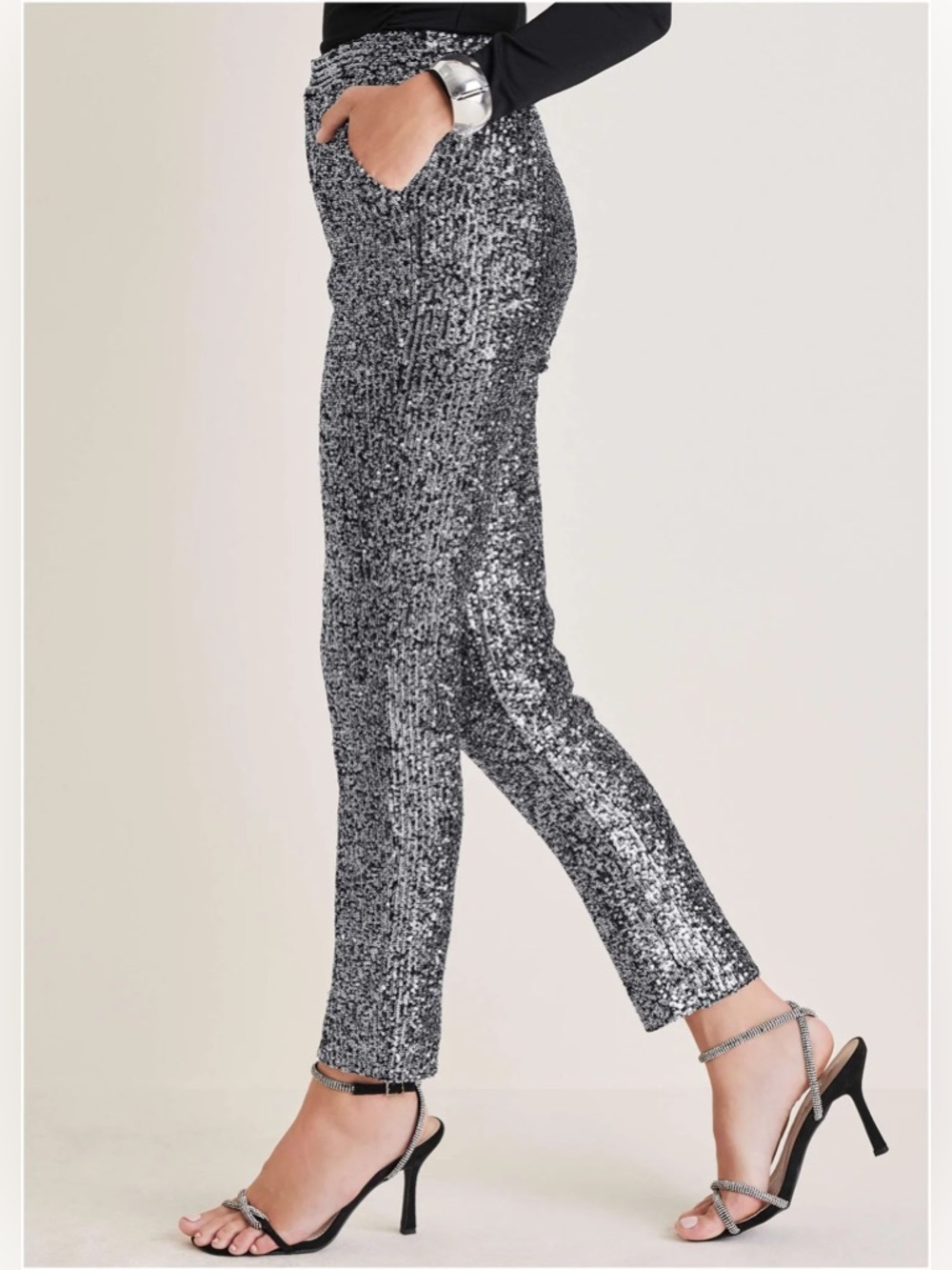 Silver sparkly sequin pants NWT